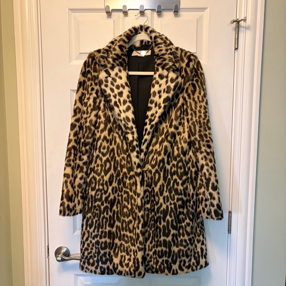 STELLA McCARTNEY Faux Fur Leopard Print Coat - Picture 6 of 9